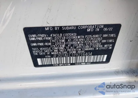 2023 Subaru Crosstrek Premium из США, поврежденный, VIN JF2GTAEC1PH216404